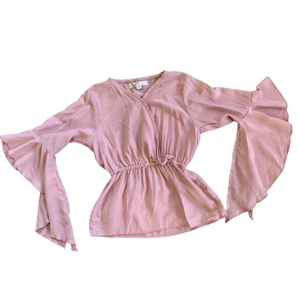 NWT Peyton Bre Mauve Bell Sleeve Boho Blouse 10 - Picture 1 of 5
